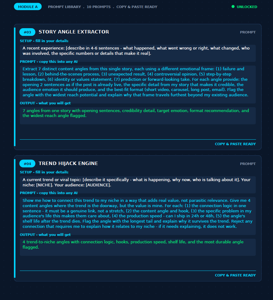 CreatorEngine — 70 AI Prompts That Actually Produce Usable Content